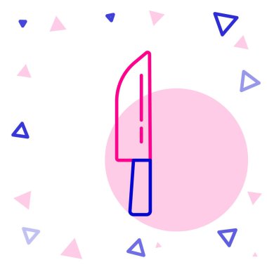 Çizgi Bıçak simgesi beyaz arkaplanda izole edildi. Çatal bıçak sembolü. Mutlu Cadılar Bayramı Partisi. Renkli taslak konsepti. Vektör.