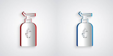 Kağıt kesiği Organik kozmetik simgesi izole edilmiş kağıt kesimi arka plan. Vücut bakım ürünleri. Kağıt sanatı tarzı. Vektör.