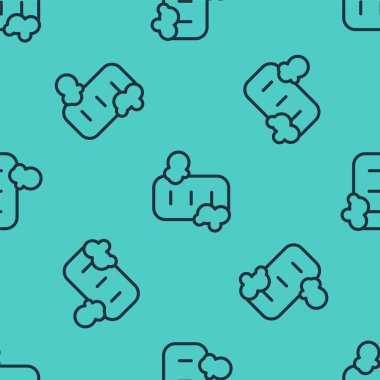 Yeşil zemin üzerinde köpük simgesi olan siyah çizgi sabun kalıbı izole edilmiş. Köpüklü sabun çubuğu. Vektör İllüstrasyonu.