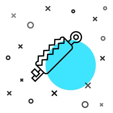 Siyah çizgi tuzak avlama simgesi beyaz arkaplanda izole edildi. Rastgele dinamik şekiller. Vektör.