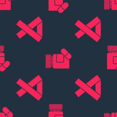 Farkındalık kurdelesini, ilaç şişesini ve hapları kusursuz bir şekilde ayarla. Vektör.