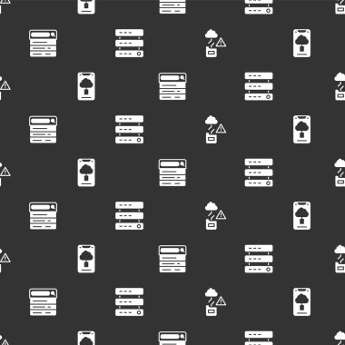 Bulut teknolojisi veri transferini, Arama motoru ve Sunucusu 'nu, Data' yı ve Web sunuculuğunu kusursuz desen üzerine ayarla. Vektör