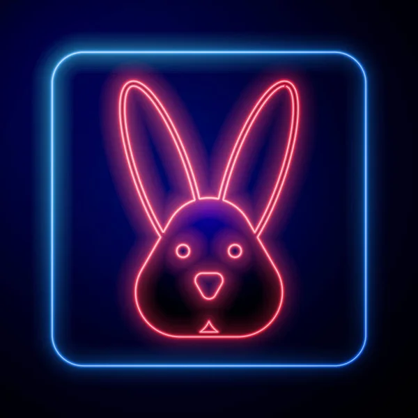 Glowing Neon Animal Cruelty Free Rabbit Icon Isolated Glowing Neon — Stock Vector
