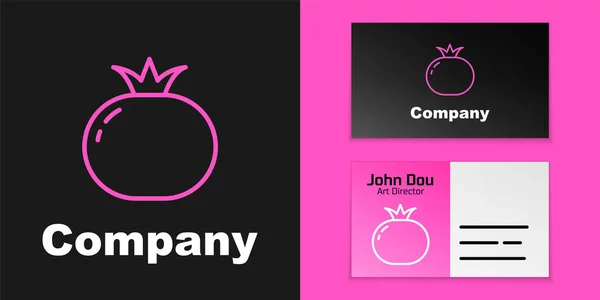 Roze Lijn Tomaat Pictogram Geïsoleerd Roze Lijn Achtergrond Logo Ontwerp — Stockvector