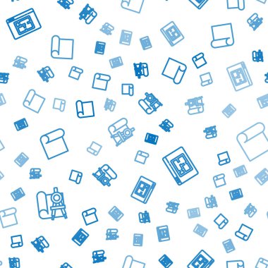 Grafik kağıdı ve pusula, ev planı ve mühendislik için kusursuz desen ayarlayın. Vektör.