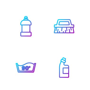 İpi temizleme aracı, ısı temizleme ve fırça için ayarla. Renk simgeleri. Vektör