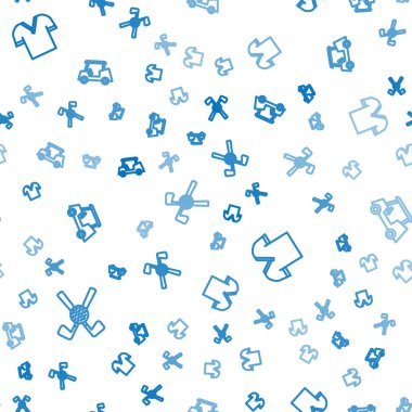 Golf sopasıyla, golf tişörtü ve arabasıyla kusursuz bir şekilde çizgiyi geçti. Vektör