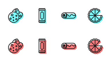 Çikolatalı kek, kurabiye ya da bisküvi, ev yapımı pasta ikonu. Vektör