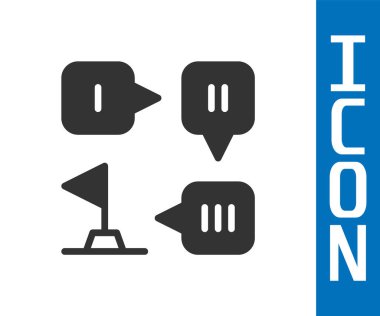 Gri Planlama Stratejisi konsepti simgesi beyaz arkaplanda izole edildi. Düzen ve taktik. Vektör