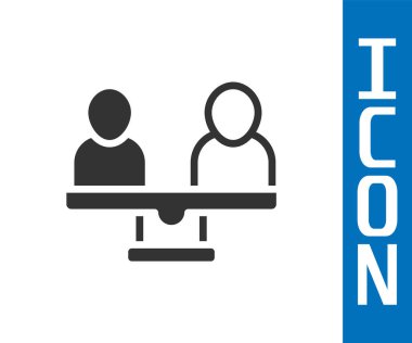 Gri cinsiyet eşitliği simgesi beyaz arkaplanda izole edildi. Eşit ücret ve fırsat iş konsepti. Vektör