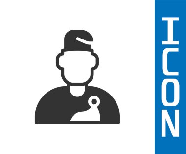 Gri Büyücü ikonu beyaz arkaplanda izole edildi. Vektör