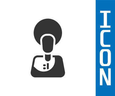 Beyaz arka planda izole edilmiş gri İsa ikonu. Vektör