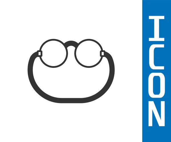 Icono de gafas graduadas grises aislado sobre fondo blanco. Vector — Archivo Imágenes Vectoriales
