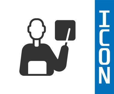 Gri Öğretmen simgesi beyaz arkaplanda izole edildi. Vektör