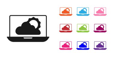 Siyah Hava tahminleri ikonu beyaz arkaplanda izole edildi. Simgeleri renklendirin. Vektör