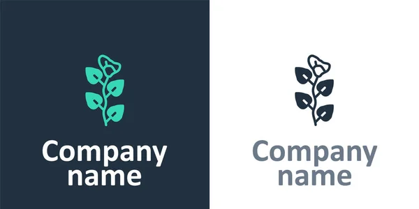 Logotype Ivy branch icon 은 흰색 배경에 분리되어 있다. 나뭇잎으로 가지를 치라. 로고는 템플릿 요소를 디자인 합니다. Vector — 스톡 벡터