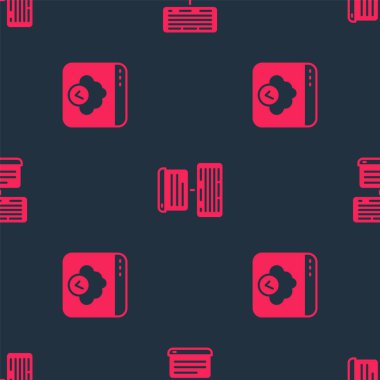 Bulut teknolojisi veri transferini ve Sunucu, Veri, Web sunucusunu kusursuz desen üzerine ayarla. Vektör