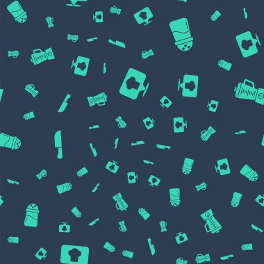 Şef 'in şapkasını konuma göre ayarla, Tuz, Bıçak ve Blender' ı pürüzsüz kalıba sokun. Vektör