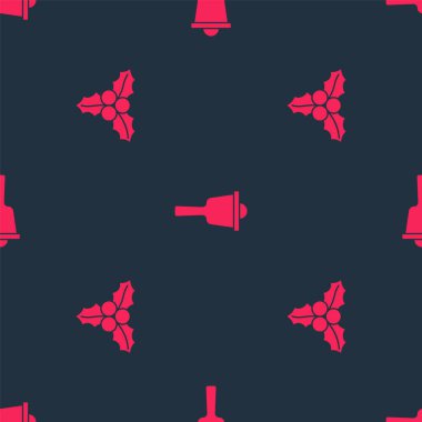 Branch Viburnum ve Mutlu Noeller çanı kusursuz bir şekilde çalsın. Vektör