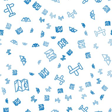 Ormanın yerini haritada, trafik levhasında ve dağlarda belirle. Vektör