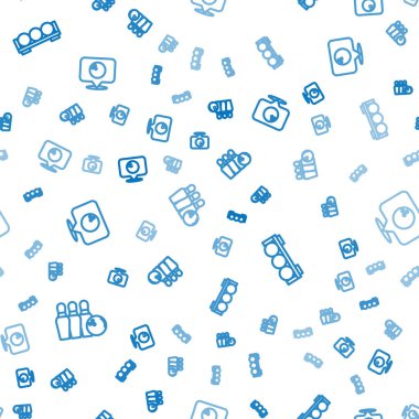 Bowling pim ve topunu ayarla, bilardo toplarını dik konuma getir ve topa kusursuz bir atış yap. Vektör