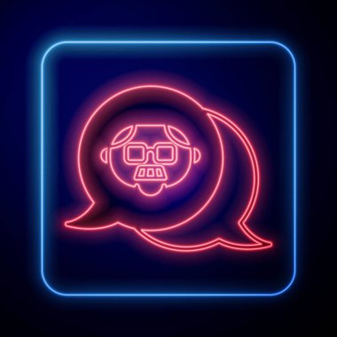 Parlayan neon dedesi simgesi siyah arkaplanda izole edilmiş. Vektör