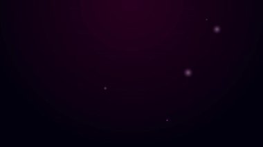 Siyah arka planda izole edilmiş engelli kişi simgesi için parlayan neon çizgisi Walker. 4K Video hareketli grafik canlandırması