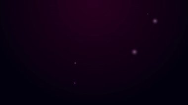 Parlayan neon hattı Çorap simgesi siyah arkaplanda izole edildi. 4K Video hareketli grafik canlandırması