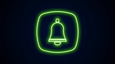 Siyah arkaplanda parlayan neon hattı hastane ikonuna acil durum telefonu çağrısı var. 4K Video hareketli grafik canlandırması