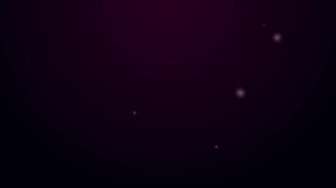 Siyah arka planda izole edilmiş engelli kişi simgesi için parlayan neon çizgisi Walker. 4K Video hareketli grafik canlandırması