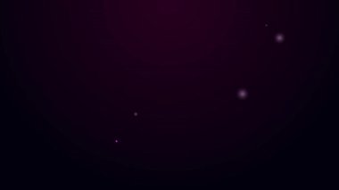 Parlayan neon hattı sallanan sandalye simgesi siyah arkaplanda izole edildi. 4K Video hareketli grafik canlandırması