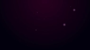 Siyah arkaplanda parlayan neon hattı hastane ikonuna acil durum telefonu çağrısı var. 4K Video hareketli grafik canlandırması