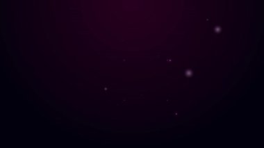 Siyah arkaplanda izole edilmiş film oluşturma ikonu için parlayan neon hattı Storyboard film şablonu. 4K Video hareketli grafik canlandırması
