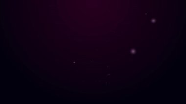 Parlayan neon hattı FLV dosya dosyası dosya biçimi. Siyah arkaplanda indirme düğmesi simgesi izole edildi. FLV dosya sembolü. 4K Video hareketli grafik canlandırması