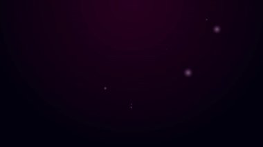 Parlayan neon hattı AVI dosya belgesi. Avi düğmesi simgesi siyah arkaplanda izole edildi. AVI dosya sembolü. 4K Video hareketli grafik canlandırması