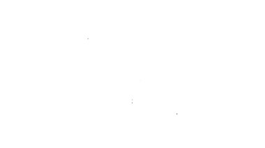 Siyah çizgi çevrimiçi video simgesi beyaz arkaplanda izole edildi. Oyun işaretli film şeridi. 4K Video hareketli grafik canlandırması