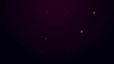 Parlayan neon hattı Görüntü simgesi siyah arkaplanda izole edildi. Film şeridi tabelası. 4K Video hareketli grafik canlandırması
