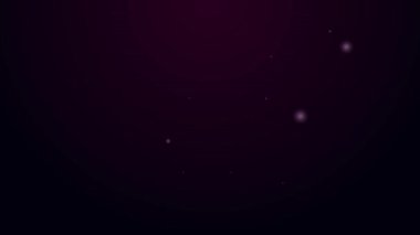 Parlayan neon hattı eğitimi, sunum simgesi siyah arkaplanda izole edildi. 4K Video hareketli grafik canlandırması