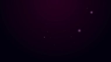 Işıldayan neon hattı İki oturan adam konuşan simge siyah arka planda izole. Konuşma balonu sohbeti. İleti simgesi. İletişim ya da yorum sohbet sembolü. 4K Video hareketli grafik canlandırması