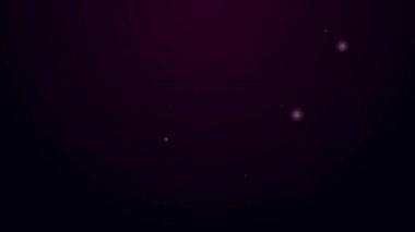 Parlayan neon hattı web tasarımı ve ön uç geliştirme simgesi siyah arkaplanda izole edildi. 4K Video hareketli grafik canlandırması