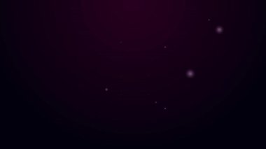 Siyah arkaplanda izole edilmiş parlayan neon çizgisi ya da planlama simgesi yapmak için. 4K Video hareketli grafik canlandırması