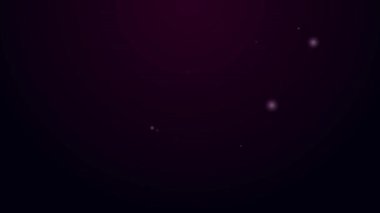 Parlayan neon hattı Megafon simgesi siyah arkaplanda izole edildi. Sözcü işareti. 4K Video hareketli grafik canlandırması