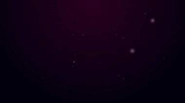 Parlayan neon hattı planlama stratejisi simgesi siyah arkaplanda izole edildi. Düzen ve taktik. 4K Video hareketli grafik canlandırması