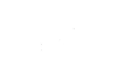 Siyah çizgi çevrimiçi eğitim ve mezuniyet ikonu beyaz arka planda izole edildi. İnternetteki öğretmen monitörde. Giyinme ve video semineri öğrenme. 4K Video hareketli grafik canlandırması