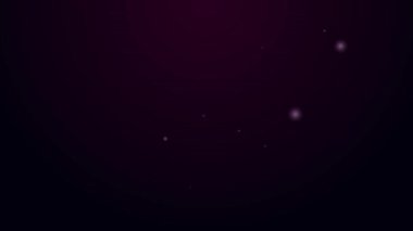 Parlayan neon hattı megafon ve dolar simgesi siyah arka planda izole edildi. Yüksek sesli konuşma uyarısı konsepti. Ağızlık için megafon, terfi diye bağırıyor. 4K Video hareketli grafik canlandırması