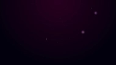 Parlayan neon hattı Polis siyah arka planda izole edilmiş insan ikonunu yendi. Yetkiyi kötüye kullanma. Protestolar, gösteriler ve mitingler. Polis protestoculara karşı. 4K Video hareketli grafik canlandırması