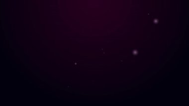 Elde parlayan neon paralar - siyah arkaplanda izole edilmiş asgari ücret simgesi. 4K Video hareketli grafik canlandırması