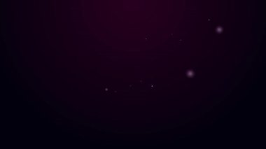 Parlayan neon hattı haber simgesi siyah arkaplanda izole edildi. Gazete tabelası. Kitle iletişim sembolü. 4K Video hareketli grafik canlandırması