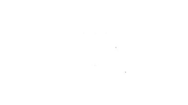 Beyaz arka planda ızgara penceresi simgesi olan siyah çizgili hapishane kapısı. 4K Video hareketli grafik canlandırması