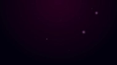 Parlayan neon hattı 3D yazıcı anahtarı anahtarı simgesi siyah arkaplanda izole edildi. 3D baskı. 4K Video hareketli grafik canlandırması